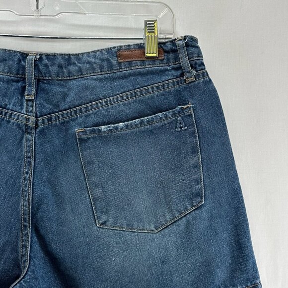 Articles of Society Mom Shorts Women 31 Denim Mid-Rise Zip Fly Medium Blue Wash - Picture 5 of 11